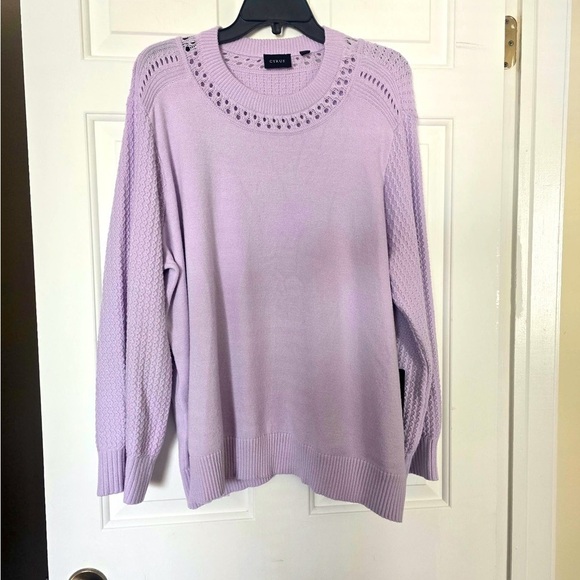 Cyrus Sweaters - Cyrus Woman’s Lavendar Sweater Size 2X NEW Plus Textured Retail $99 Light